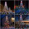 Outdoor Christmas Lights 344 LED Christmas Star Lights with 9 Strands 11.9ft Waterfall Tree Lights, 8 Modes, Waterproof & Timer for Garden Yard Patio Outdoor Xmas Decorations,Red Green White